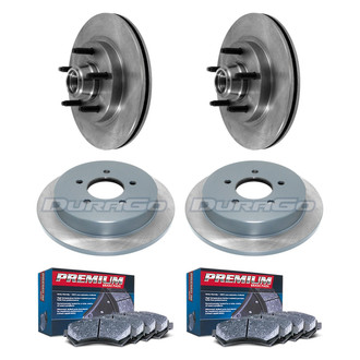 DuraGo® - Premium™ Plain Front and Rear Brake Kit with Semi-Metallic Pads