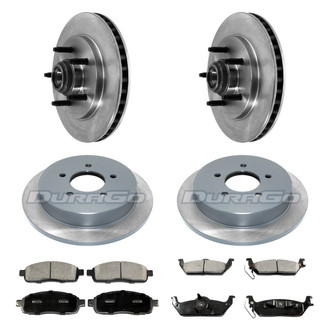 DuraGo® - Premium™ Plain Front and Rear Brake Kit with Semi-Metallic Pads