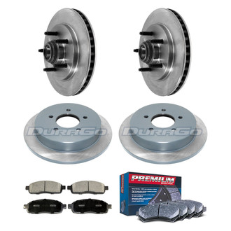 DuraGo® - Premium™ Plain Front and Rear Brake Kit with Semi-Metallic Pads