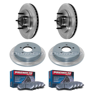 DuraGo® - Premium™ Plain Front and Rear Brake Kit with Semi-Metallic Pads