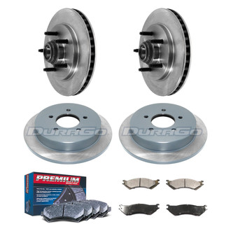 DuraGo® - Premium™ Plain Front and Rear Brake Kit with Semi-Metallic Pads