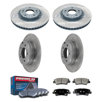 DuraGo® - Premium™ Plain Front and Rear Brake Kit with Semi-Metallic Pads