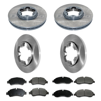 DuraGo® - Premium™ Plain Front and Rear Brake Kit with Semi-Metallic Pads