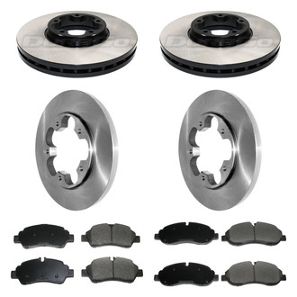 DuraGo® - Premium™ Plain Front and Rear Brake Kit with Semi-Metallic Pads