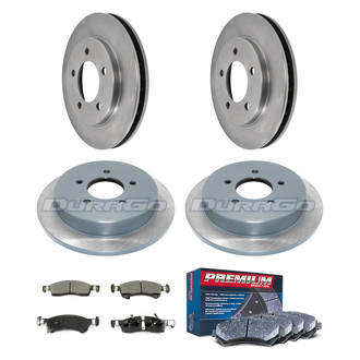 DuraGo® - Premium™ Plain Front and Rear Brake Kit with Semi-Metallic Pads