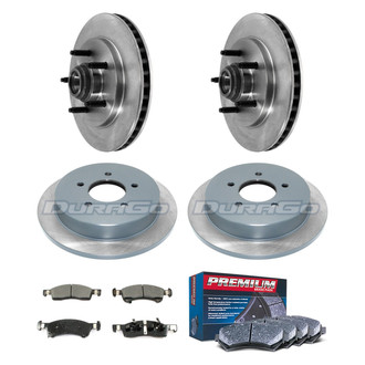 DuraGo® - Premium™ Plain Front and Rear Brake Kit with Semi-Metallic Pads