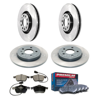 DuraGo® - Premium™ Plain Front and Rear Brake Kit with Semi-Metallic Pads