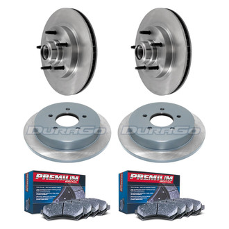 DuraGo® - Premium™ Plain Front and Rear Brake Kit with Semi-Metallic Pads