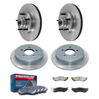 DuraGo® - Premium™ Plain Front and Rear Brake Kit with Semi-Metallic Pads