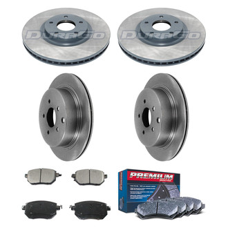 DuraGo® - Premium™ Plain Front and Rear Brake Kit with Semi-Metallic Pads