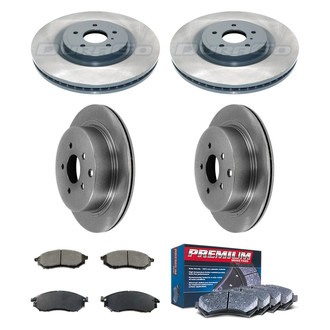 DuraGo® - Premium™ Plain Front and Rear Brake Kit with Semi-Metallic Pads