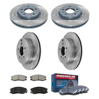 DuraGo® - Premium™ Plain Front and Rear Brake Kit with Semi-Metallic Pads
