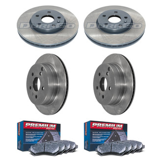 DuraGo® - Premium 1-Piece Plain Brake Kit with Semi-Metallic Brake Pads