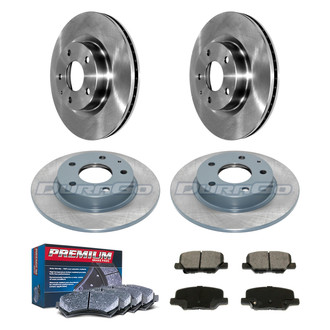 DuraGo® - Premium™ Plain Front and Rear Brake Kit with Semi-Metallic Pads