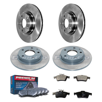 DuraGo® - Premium™ Plain Front and Rear Brake Kit with Semi-Metallic Pads