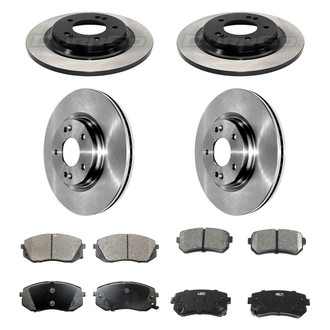 DuraGo® - Premium™ Plain Front and Rear Brake Kit with Semi-Metallic Pads