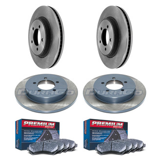 DuraGo® - Premium™ Plain Front and Rear Brake Kit with Semi-Metallic Pads