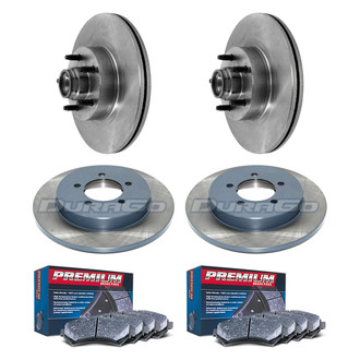 DuraGo® - Premium™ Plain Front and Rear Brake Kit with Semi-Metallic Pads