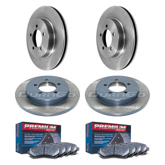 DuraGo® - Premium™ Plain Front and Rear Brake Kit with Semi-Metallic Pads