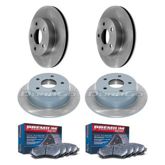 DuraGo® - Premium™ Plain Front and Rear Brake Kit with Semi-Metallic Pads