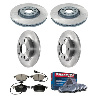 DuraGo® - Premium™ Plain Front and Rear Brake Kit with Semi-Metallic Pads