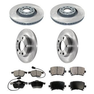 DuraGo® - Premium™ Plain Front and Rear Brake Kit with Semi-Metallic Pads