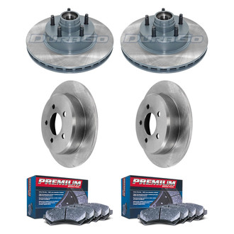 DuraGo® - Premium™ Plain Front and Rear Brake Kit with Semi-Metallic Pads