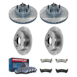 DuraGo® - Premium™ Plain Front and Rear Brake Kit with Semi-Metallic Pads