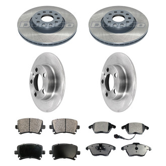 DuraGo® - Premium™ Plain Front and Rear Brake Kit with Semi-Metallic Pads