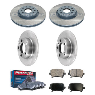 DuraGo® - Premium™ Plain Front and Rear Brake Kit with Semi-Metallic Pads