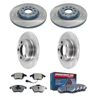DuraGo® - Premium™ Plain Front and Rear Brake Kit with Semi-Metallic Pads