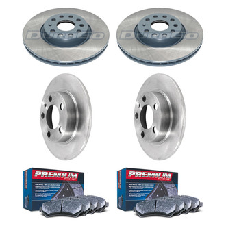 DuraGo® - Premium™ Plain Front and Rear Brake Kit with Semi-Metallic Pads