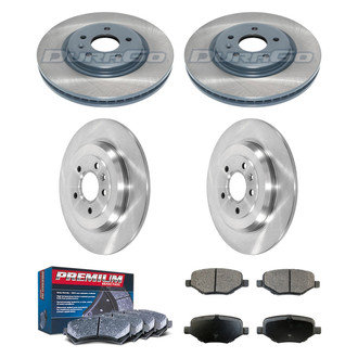 DuraGo® - Premium™ Plain Front and Rear Brake Kit with Semi-Metallic Pads