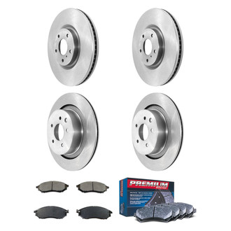 DuraGo® - Premium™ Plain Front and Rear Brake Kit with Semi-Metallic Pads