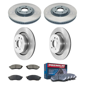 DuraGo® - Premium™ Plain Front and Rear Brake Kit with Semi-Metallic Pads