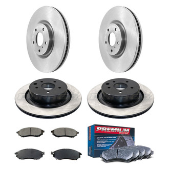DuraGo® - Premium™ Plain Front and Rear Brake Kit with Semi-Metallic Pads