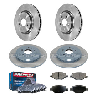 DuraGo® - Premium™ Plain Front and Rear Brake Kit with Semi-Metallic Pads