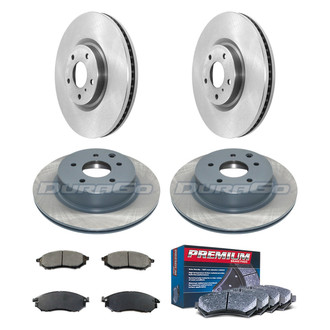 DuraGo® - Premium™ Plain Front and Rear Brake Kit with Semi-Metallic Pads