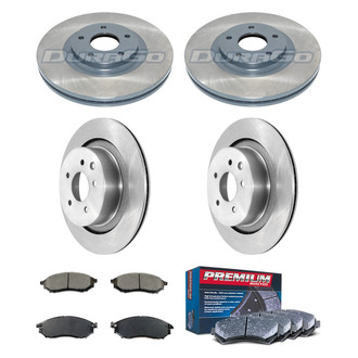 DuraGo® - Premium™ Plain Front and Rear Brake Kit with Semi-Metallic Pads