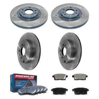 DuraGo® - Premium™ Plain Front and Rear Brake Kit with Semi-Metallic Pads