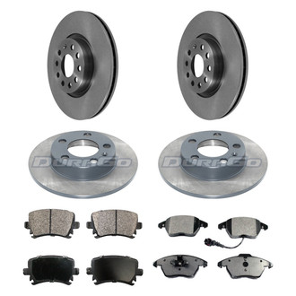DuraGo® - Premium™ Plain Front and Rear Brake Kit with Semi-Metallic Pads