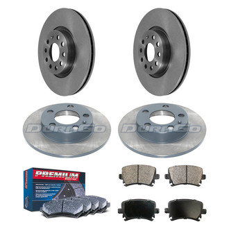 DuraGo® - Premium™ Plain Front and Rear Brake Kit with Semi-Metallic Pads