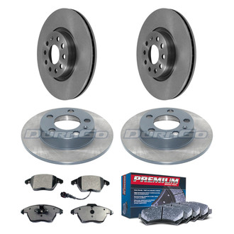 DuraGo® - Premium™ Plain Front and Rear Brake Kit with Semi-Metallic Pads