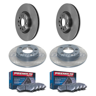 DuraGo® - Premium™ Plain Front and Rear Brake Kit with Semi-Metallic Pads