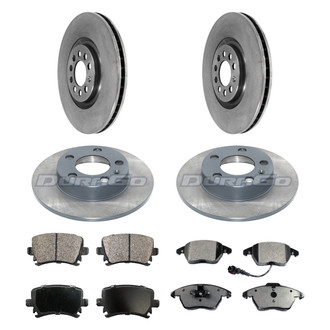DuraGo® - Premium™ Plain Front and Rear Brake Kit with Semi-Metallic Pads