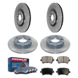 DuraGo® - Premium™ Plain Front and Rear Brake Kit with Semi-Metallic Pads