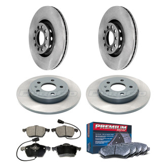 DuraGo® - Premium™ Plain Front and Rear Brake Kit with Semi-Metallic Pads