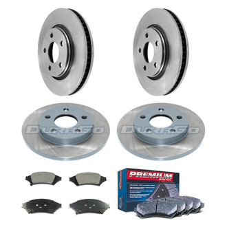 DuraGo® - Premium™ Plain Front and Rear Brake Kit with Semi-Metallic Pads