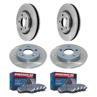 DuraGo® - Premium™ Plain Front and Rear Brake Kit with Semi-Metallic Pads