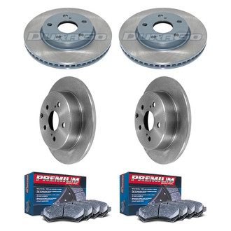 DuraGo® - Premium 1-Piece Plain Brake Kit with Semi-Metallic Brake Pads